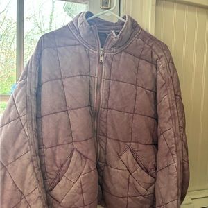 FREE PEOPLE Dolman quilted knit jacket